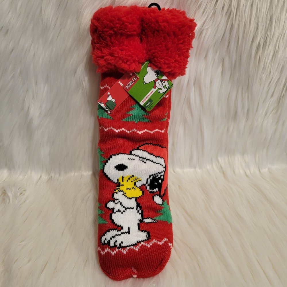 Peanuts Snoopy & Woodstock Christmas Slipper Socks